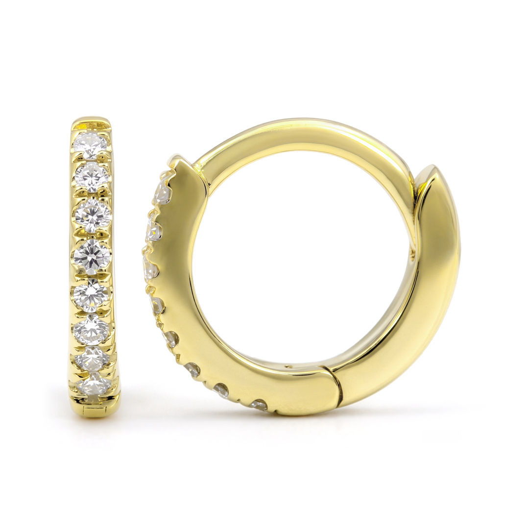 Diamond Mini Round Huggie Earrings