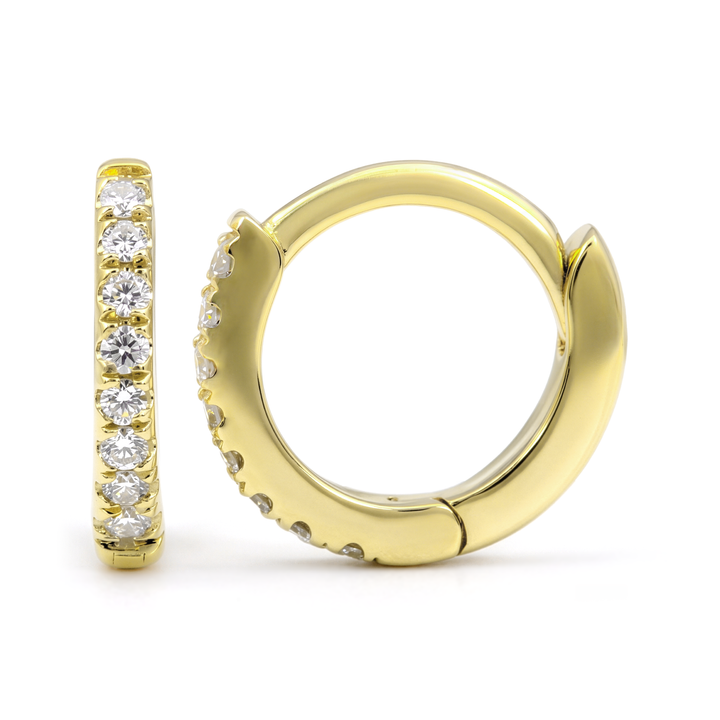 Diamond Mini Round Huggie Earrings