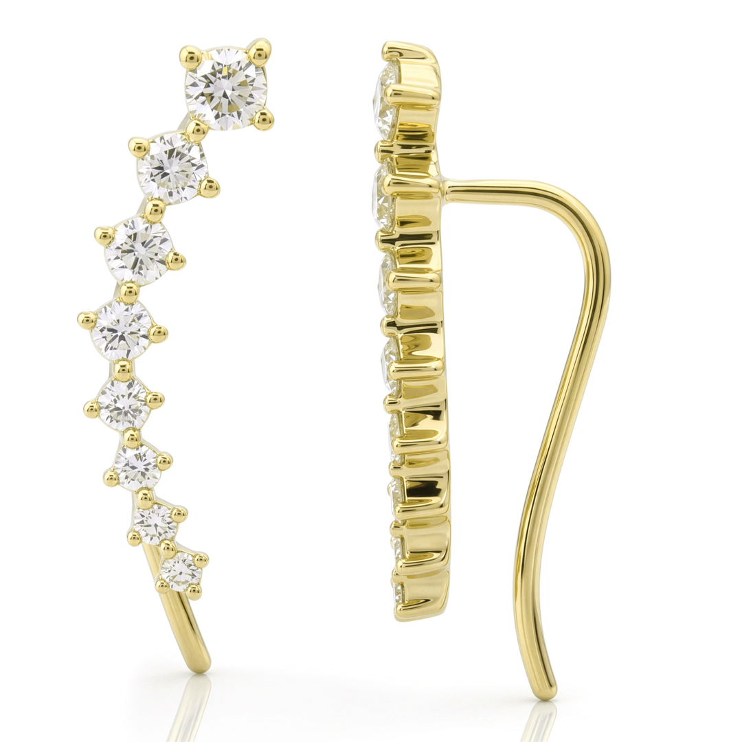 Shared Prongs Diamond Ear Crawler