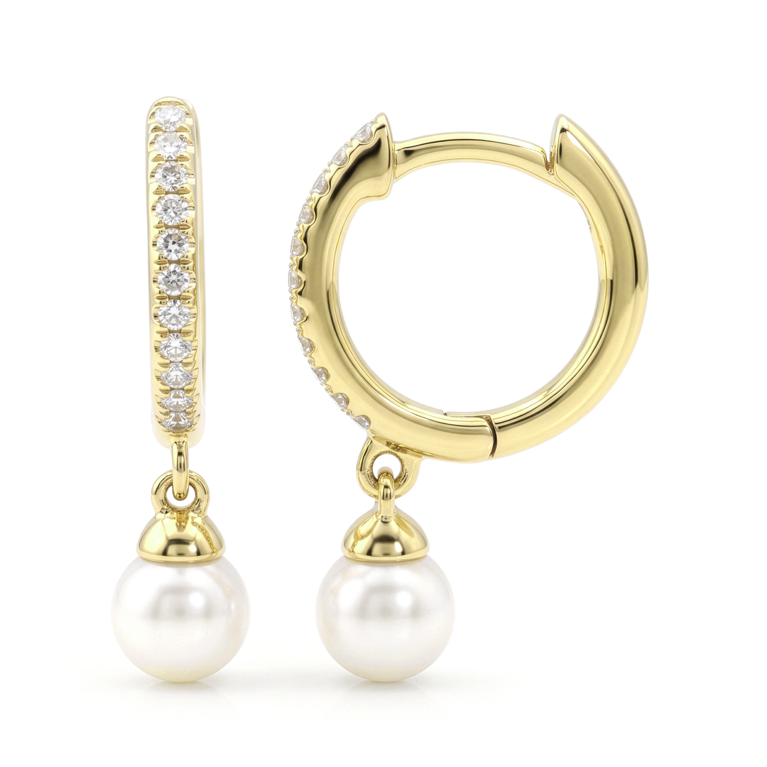 Pearl Dangle Huggie Earrings