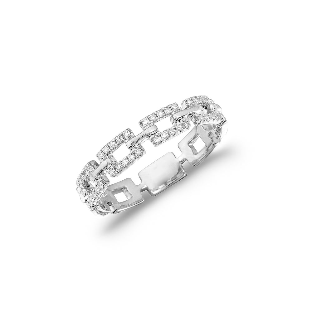 Linked Diamond Ring in 14K Gold with 40 diamonds totaling 0.12CTDI