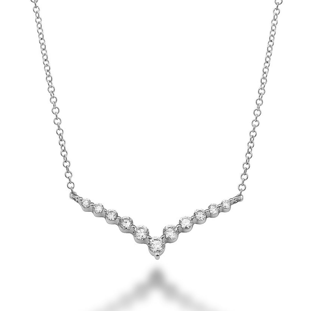 Chevron Shape Diamond Necklace