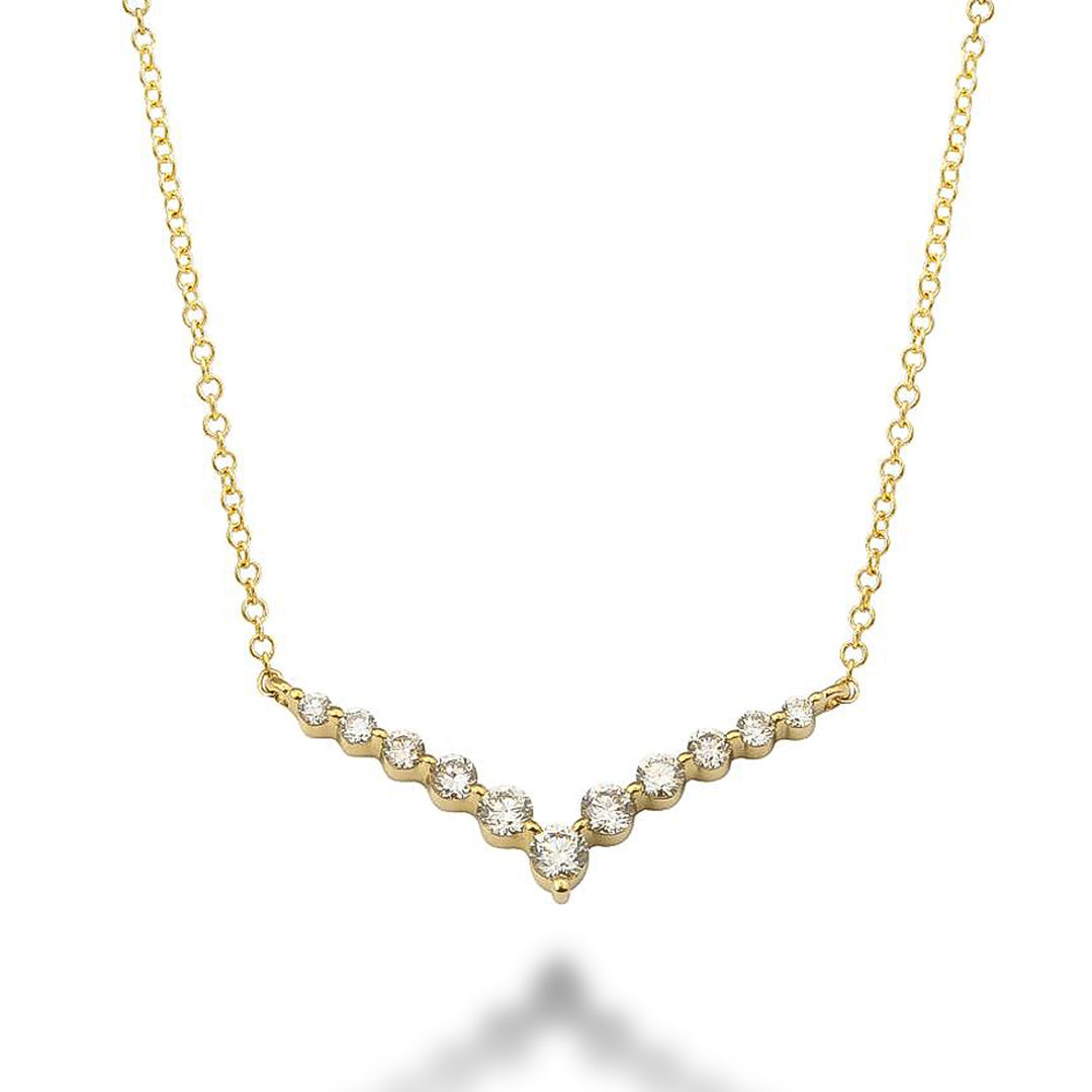 Chevron Shape Diamond Necklace