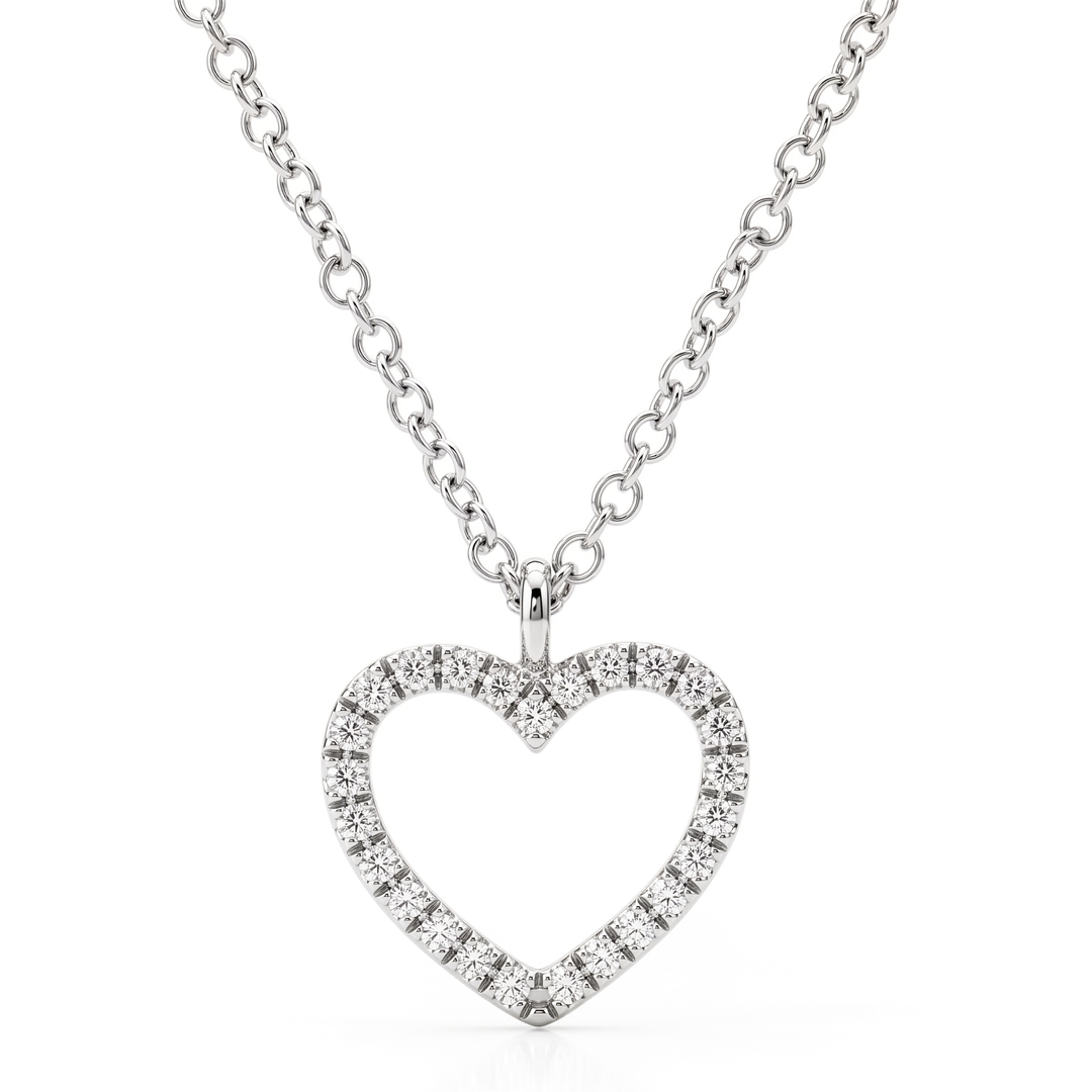 Collier Diamant Coeur Ouvert