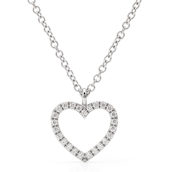 Collier Diamant Coeur Ouvert
