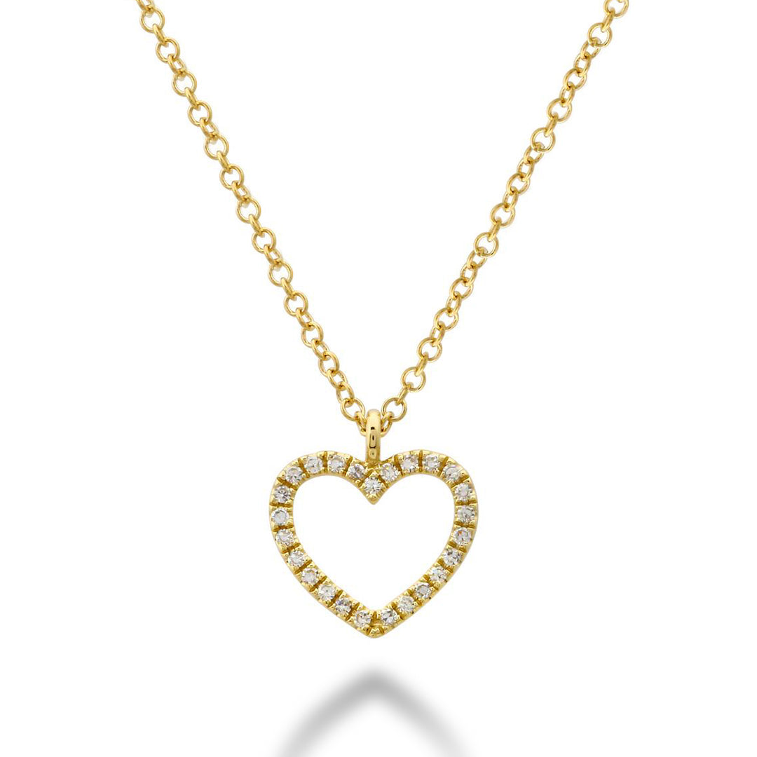 14K Gold Open Heart Diamond Necklace by ORLY Jewellers