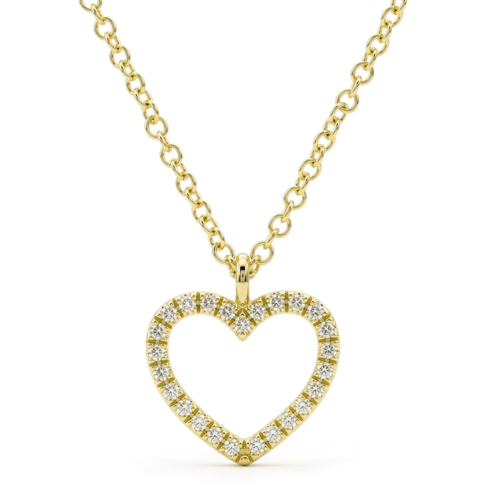 Collier Diamant Coeur Ouvert