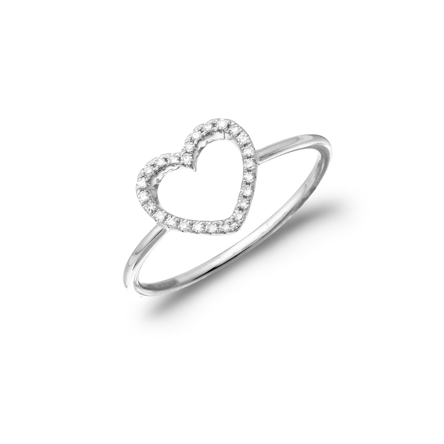 Open heart diamond ring store
