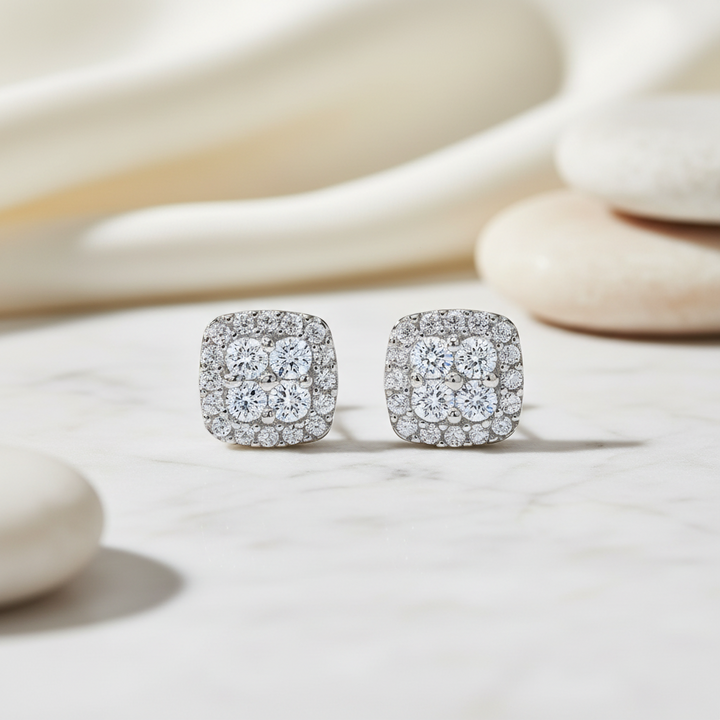 Miss Mimi CZ Square Stud Earrings