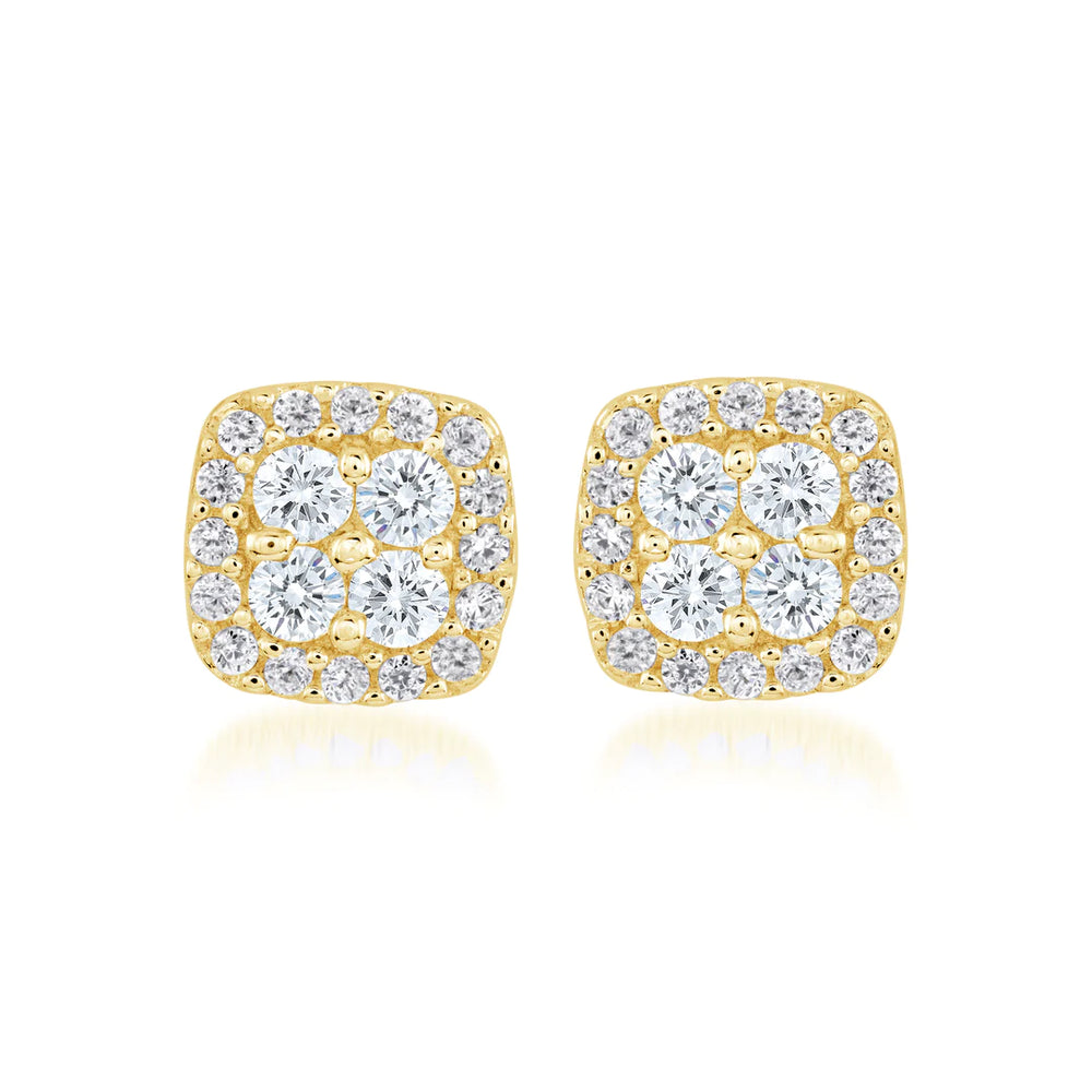 Miss Mimi CZ Square Stud Earrings | Sterling Silver | ORLY Jewellers