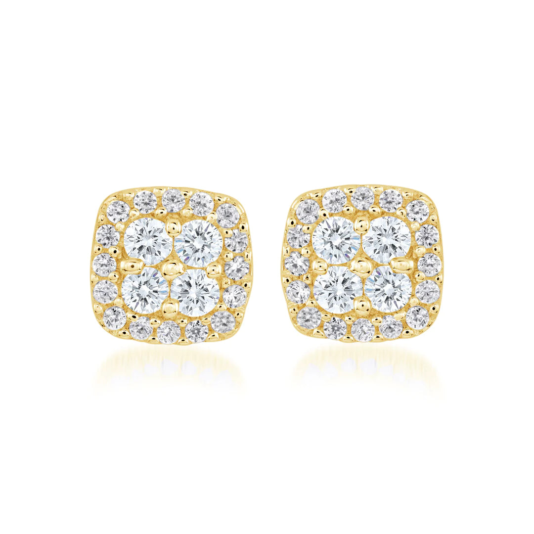 Miss Mimi CZ Square Stud Earrings | Sterling Silver | ORLY Jewellers