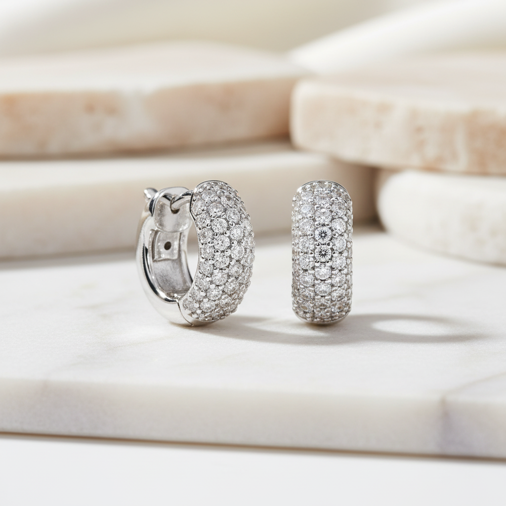 Miss Mimi Classic Pave Small Hoop Earrings