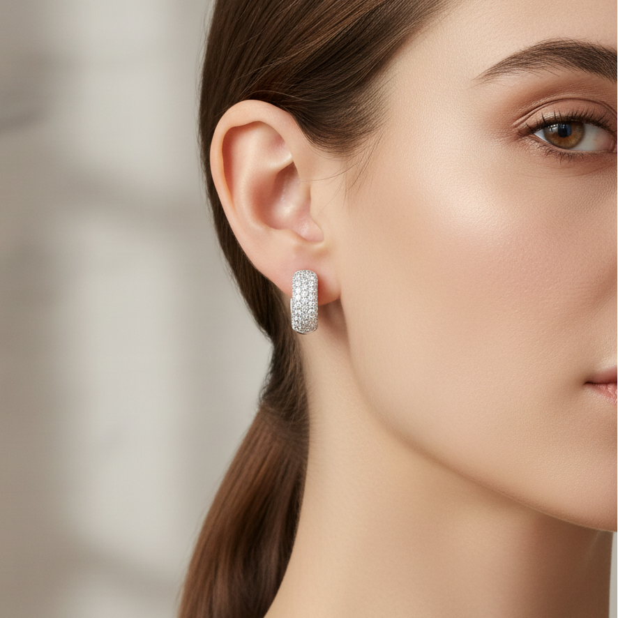 Miss Mimi Classic Pave Small Hoop Earrings