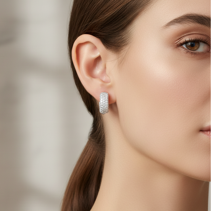 Miss Mimi Classic Pave Small Hoop Earrings