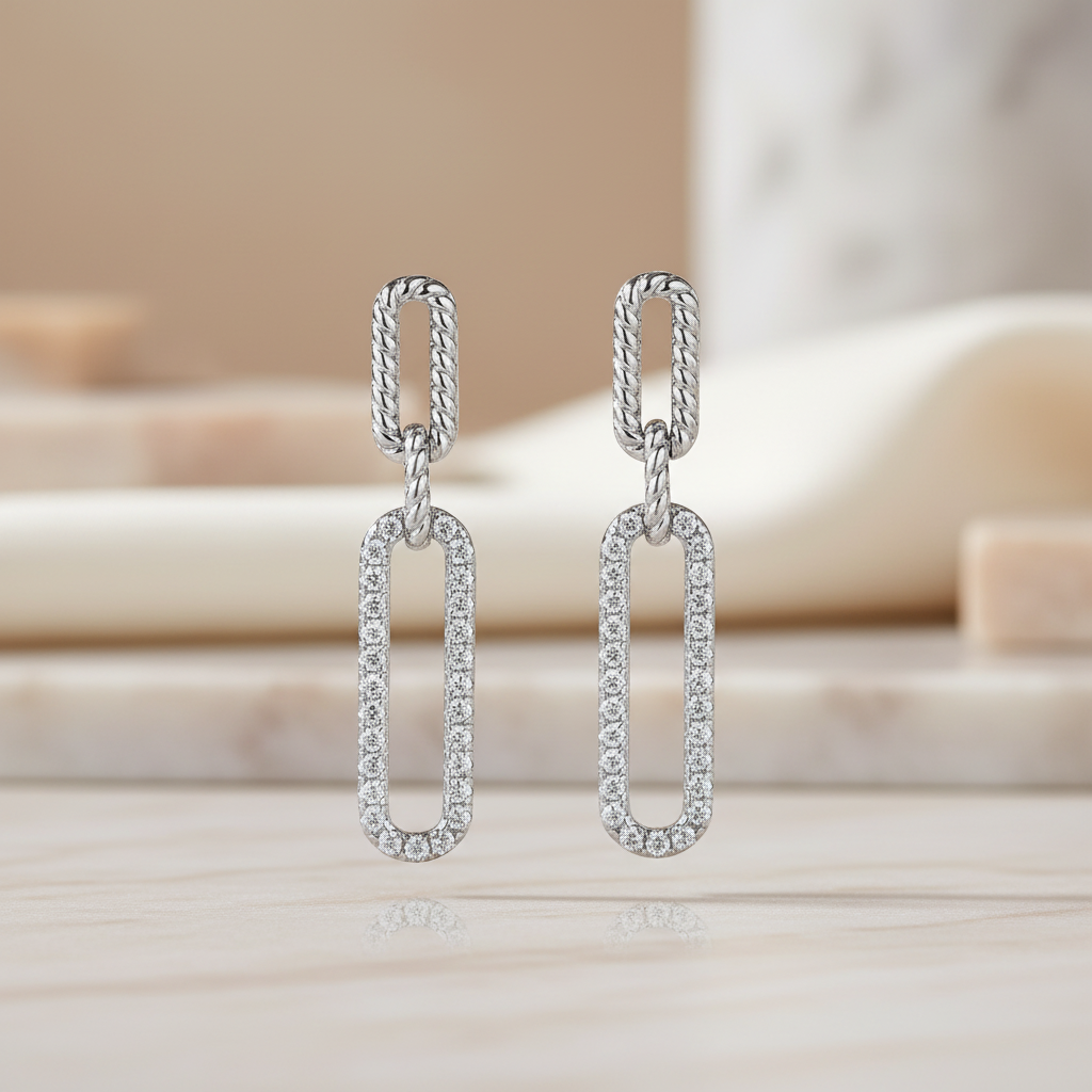 Miss Mimi, boucles d'oreilles pendantes à maillons de chaîne