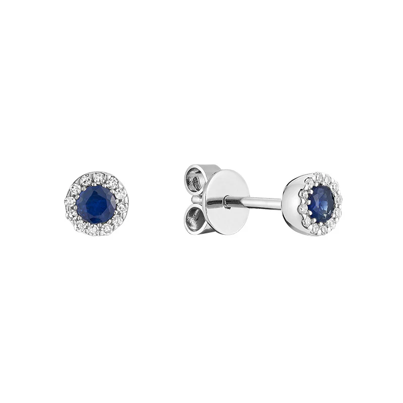 Precious Stone & Halo Diamond Earring