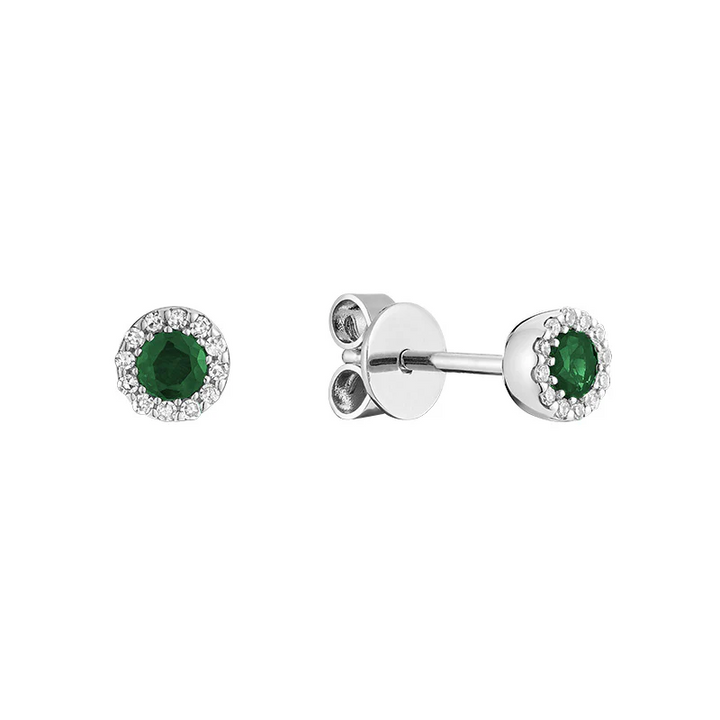 Precious Stone & Halo Diamond Earring