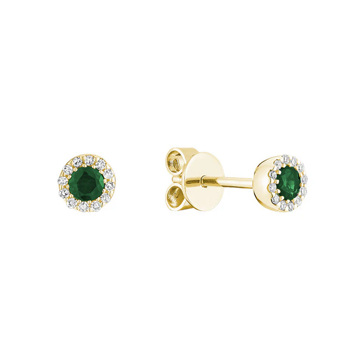 Precious Stone & Halo Diamond Earring