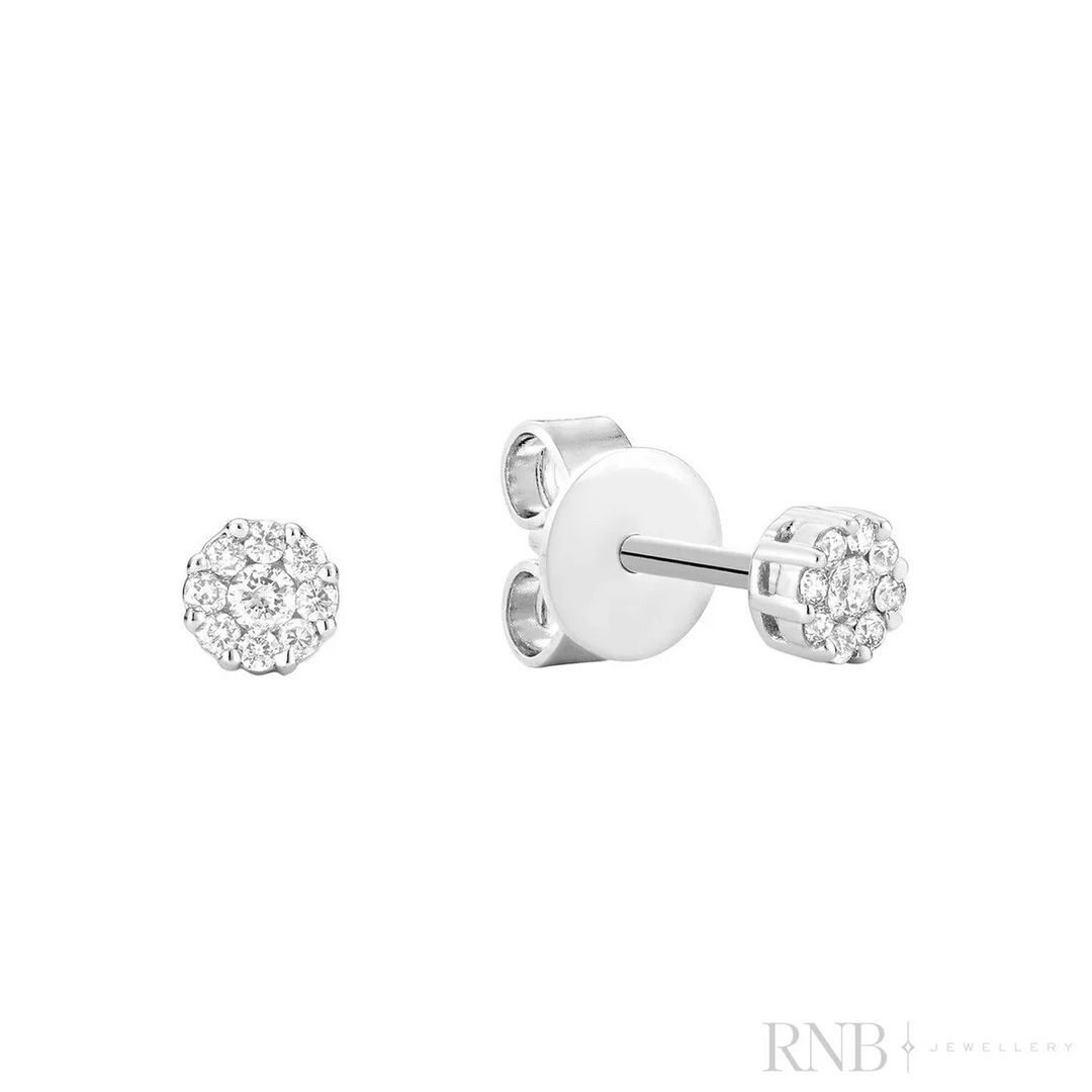 BOUCLES D'OREILLES CLUSTER FLEUR DIAMANT