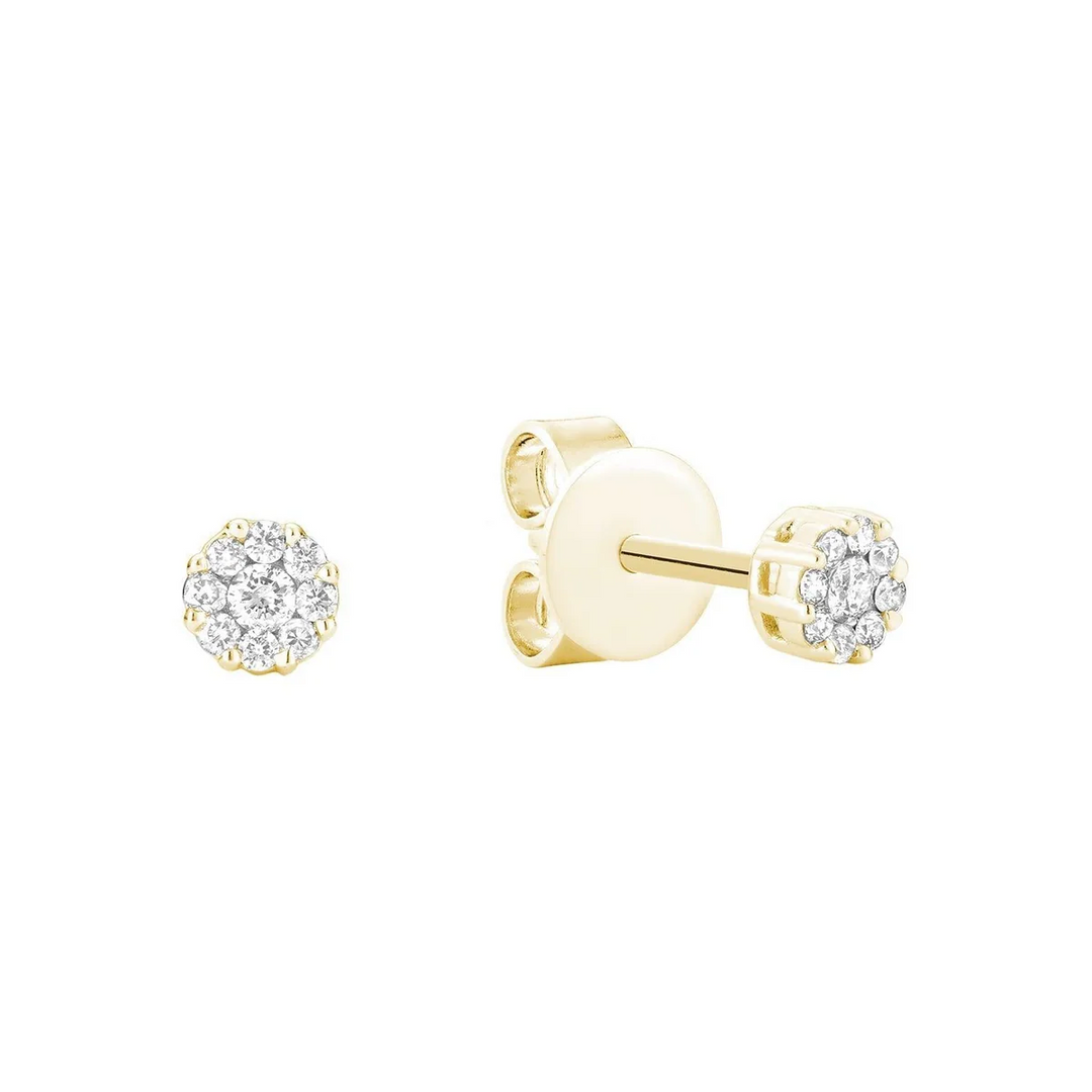 BOUCLES D'OREILLES CLUSTER FLEUR DIAMANT