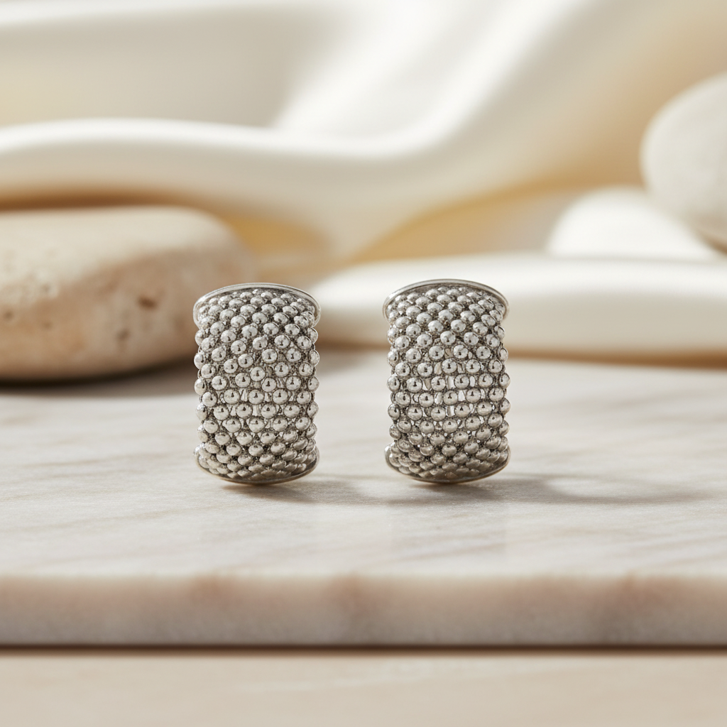 Miss Mimi Beaded Mesh Earrings