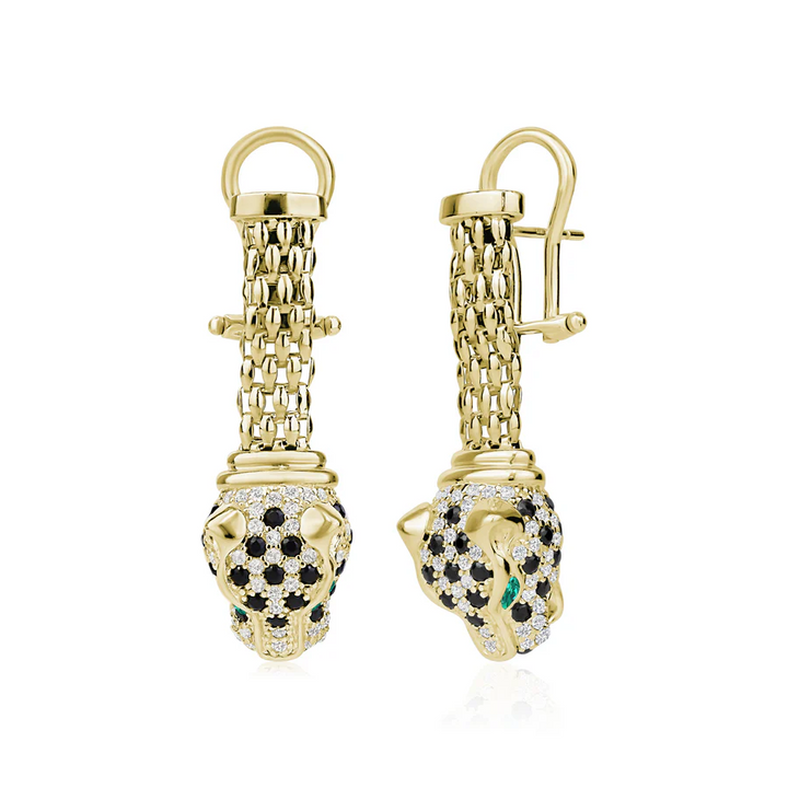 Boucles d'oreilles pendantes Panthère Classique Miss Mimi