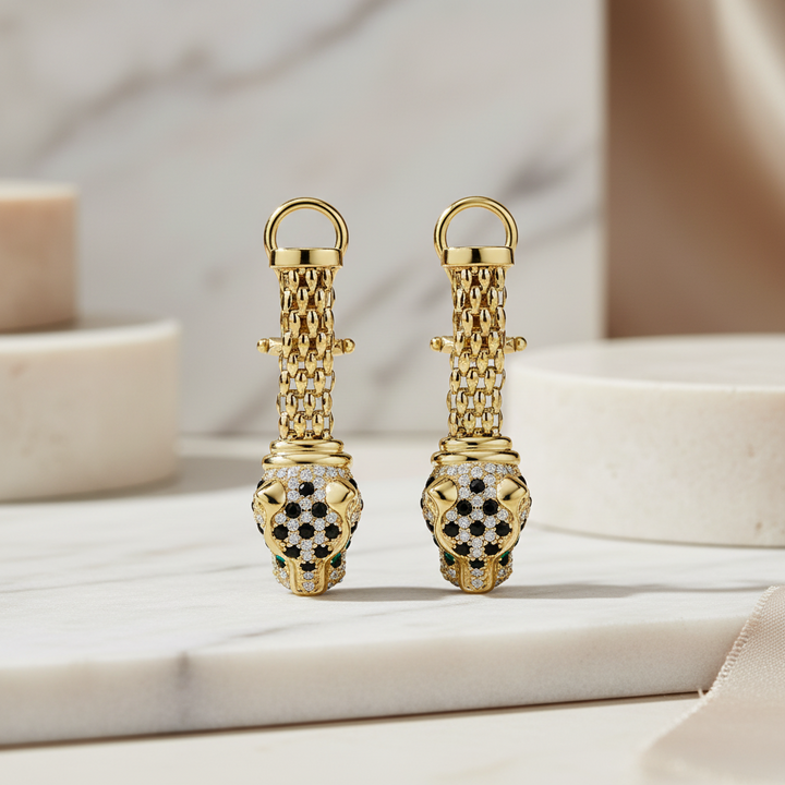 Boucles d'oreilles pendantes Panthère Classique Miss Mimi