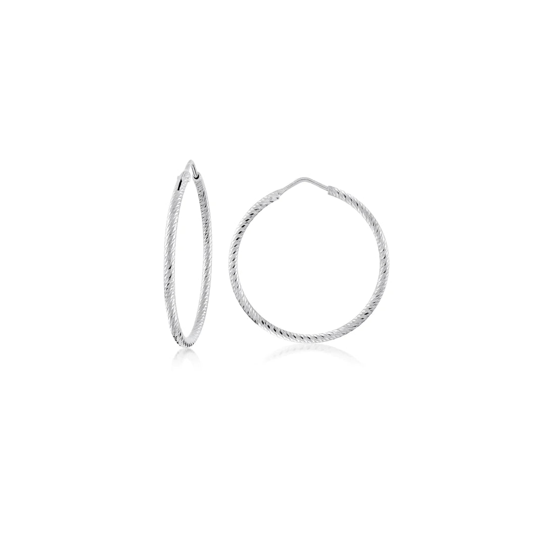 Miss Mimi Small Diamond Cut Hoops | Sterling Silver | ORLY Jewellers