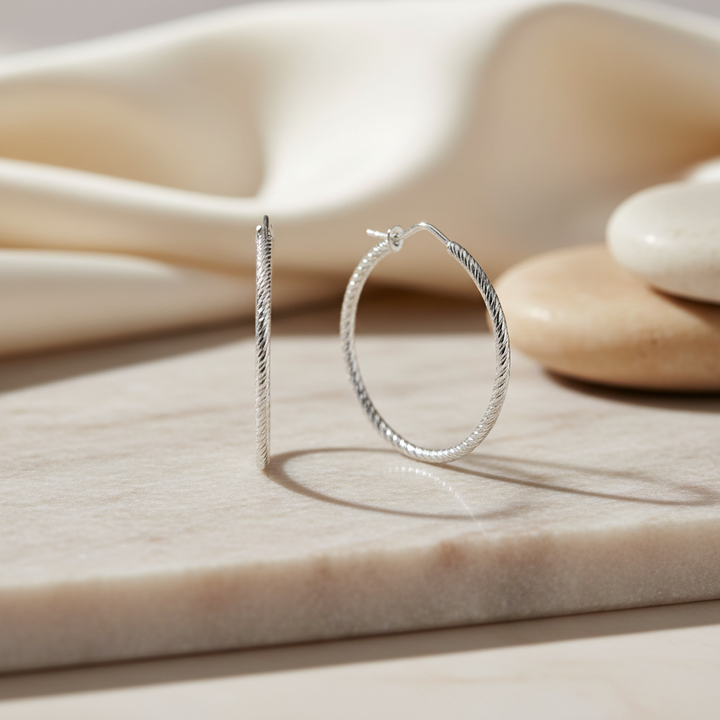 Miss Mimi Medium Diamond Cut Hoops