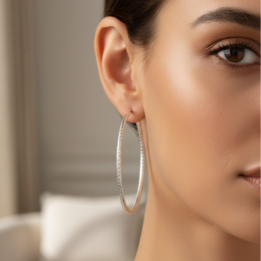 Miss Mimi Medium Diamond Cut Hoops