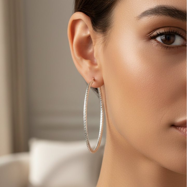 Miss Mimi Medium Diamond Cut Hoops