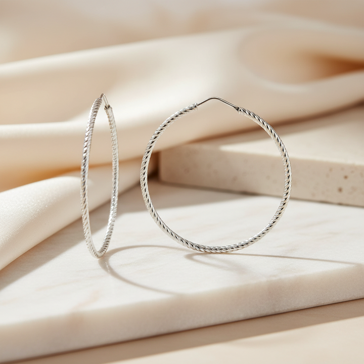 Miss Mimi Medium Diamond Cut Hoops