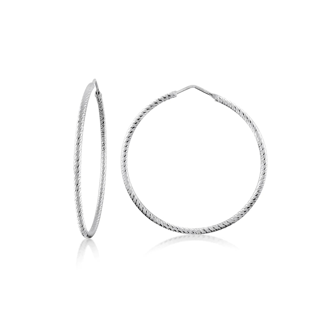 Miss Mimi Medium Diamond Cut Hoops | Sterling Silver | ORLY Jewellers