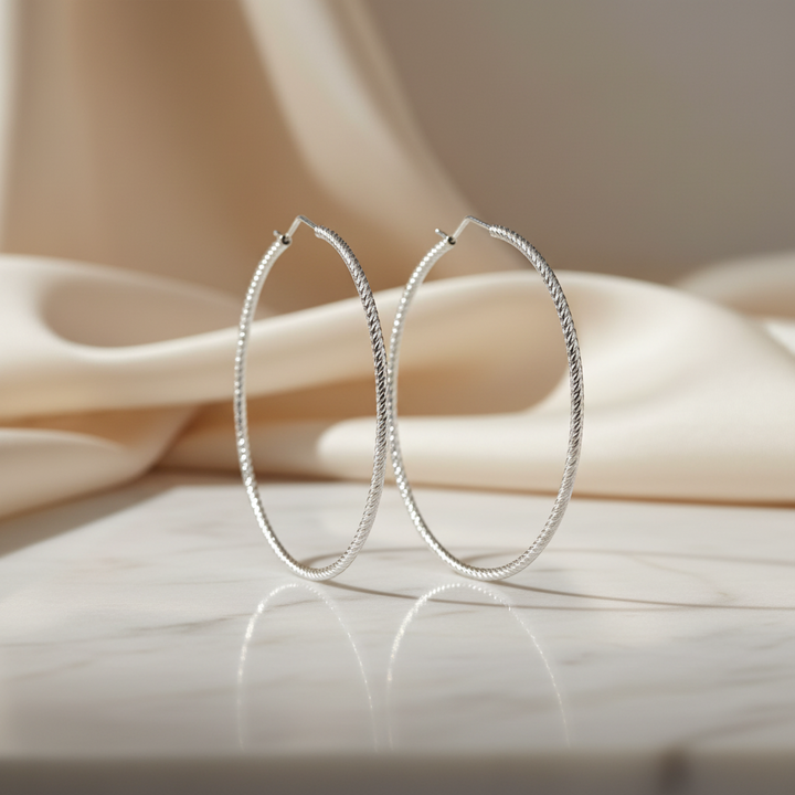 Miss Mimi XL Diamond Cut Hoop Earrings