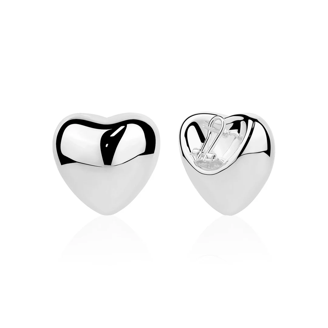 Miss Mimi Polished Puff Heart Studs