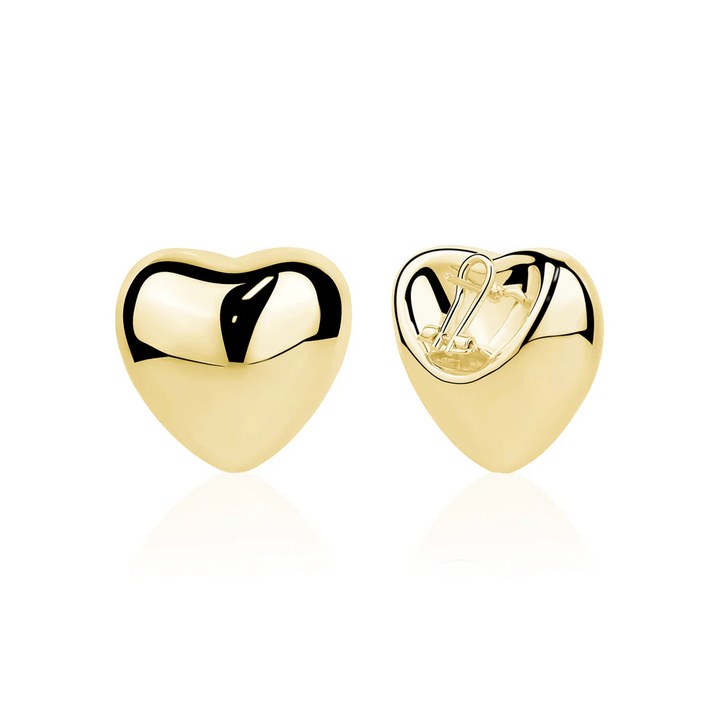 Miss Mimi Polished Puff Heart Studs