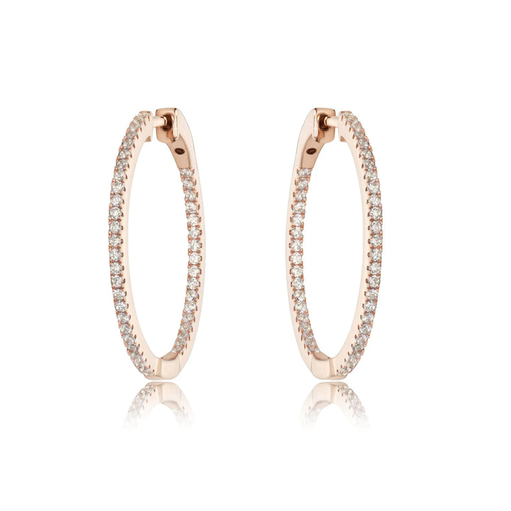 Miss Mimi Medium Inside Out CZ Hoop Earrings | ORLY Jewellers