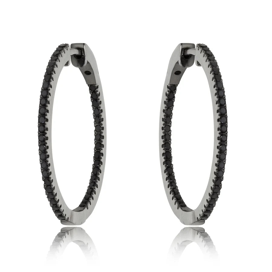 Miss Mimi Medium Inside Out CZ Hoop Earrings