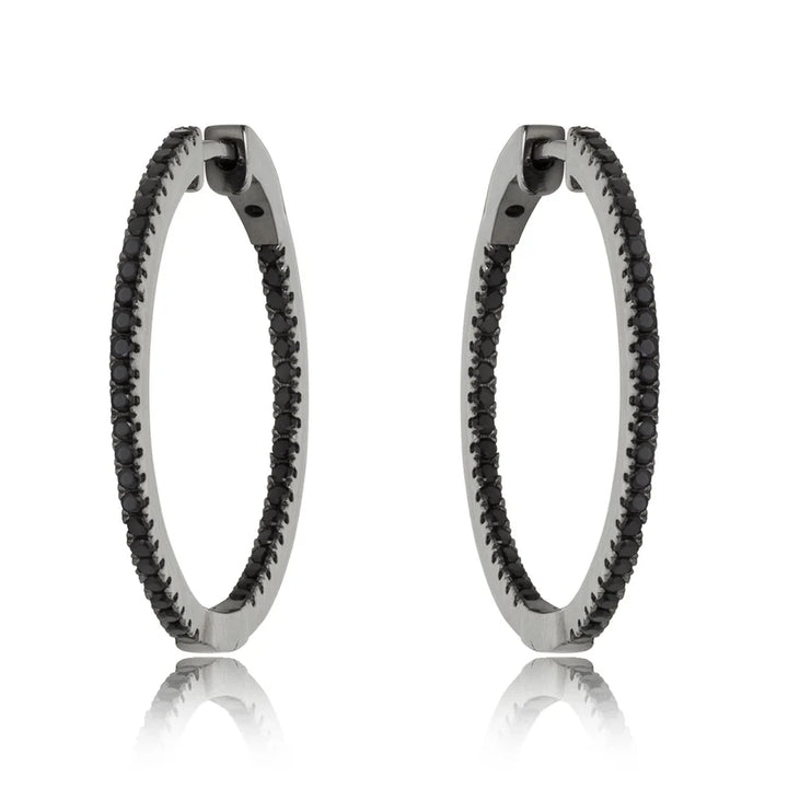 Miss Mimi Medium Inside Out CZ Hoop Earrings