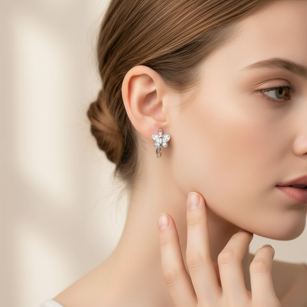 Miss Mimi Butterfly Huggie Earrings