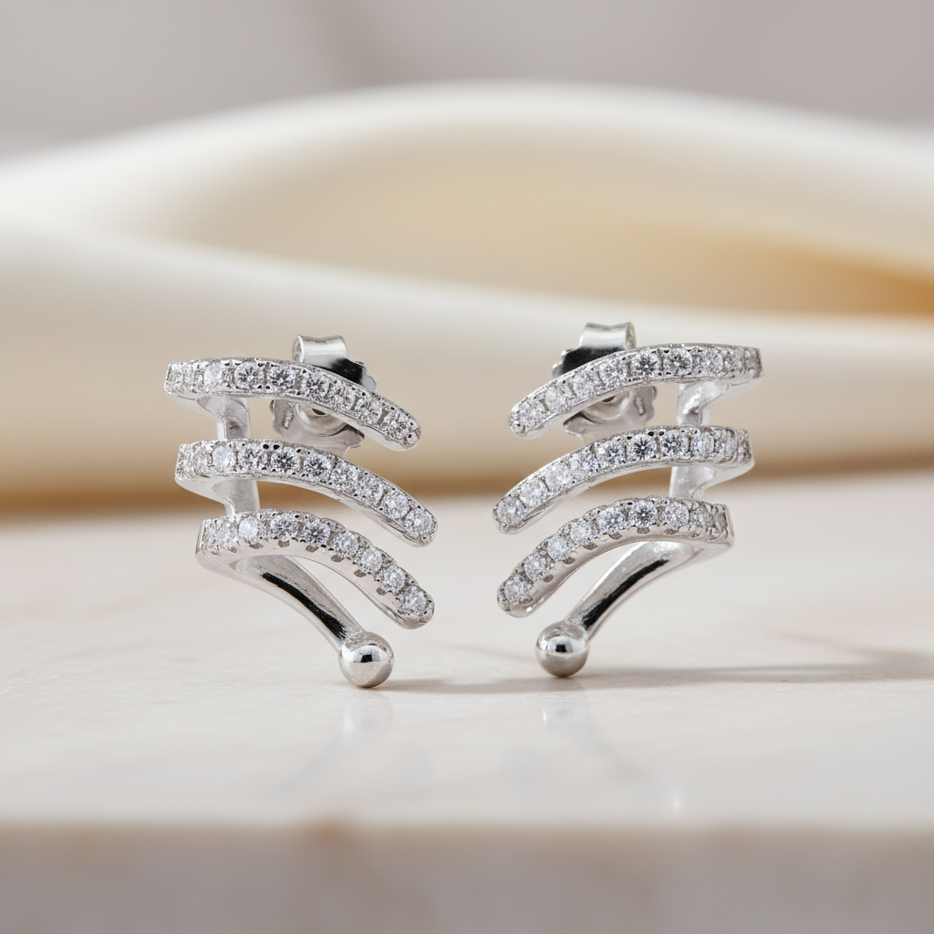 Miss Mimi 3 Row Cuff Earrings