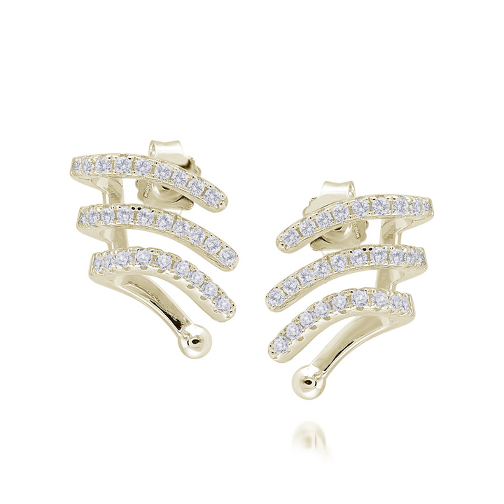 Boucles d'oreilles manchette 3 rangs Miss Mimi