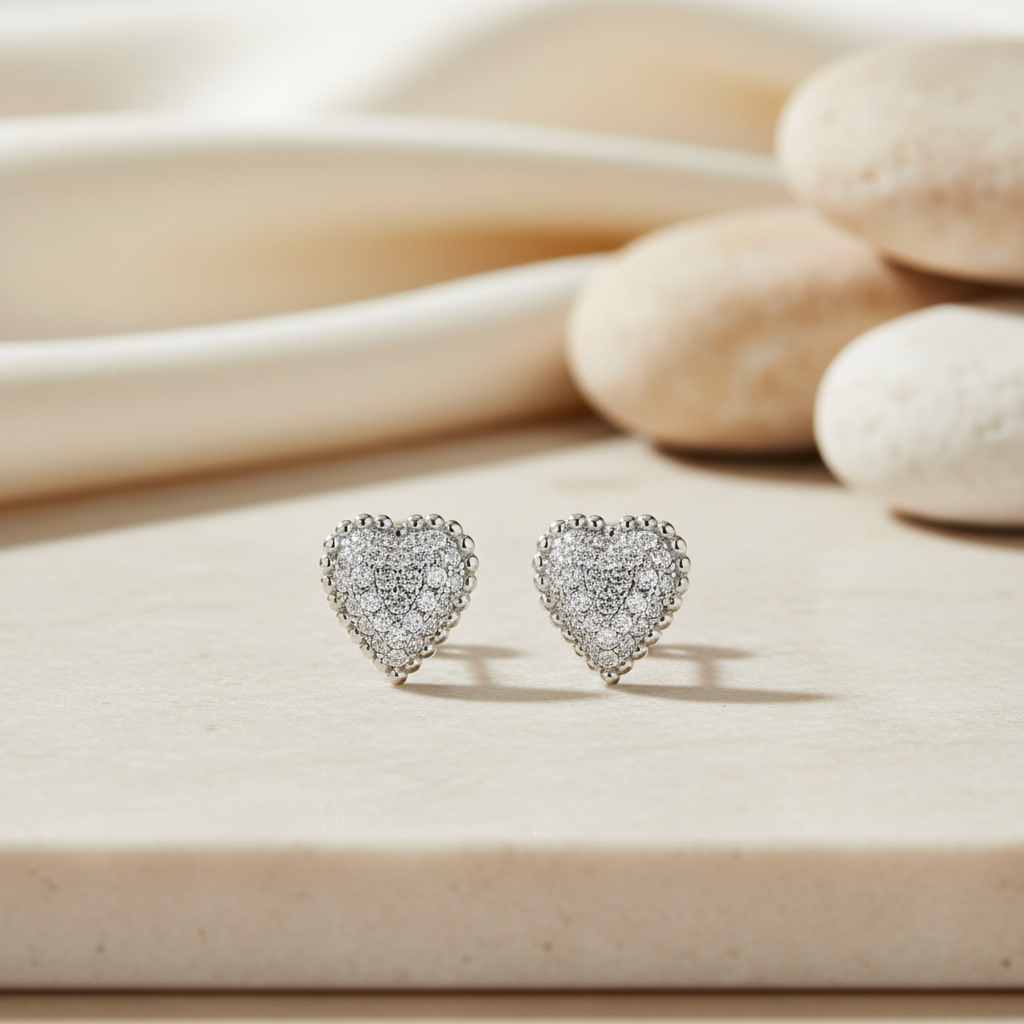 Puces d'oreilles Miss Mimi Heart Rosée