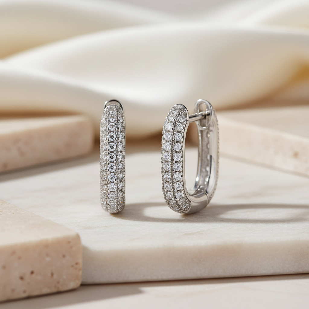 Miss Mimi CZ Square Shape Earrings