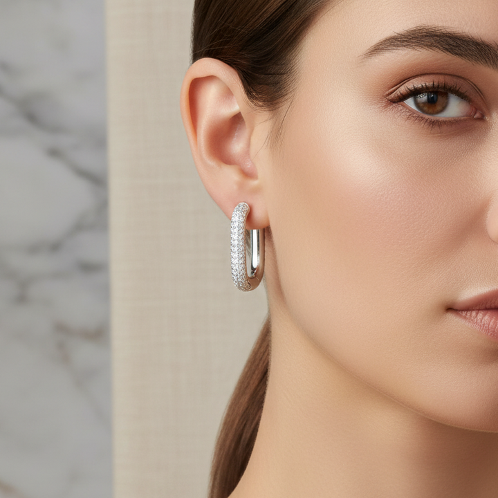 Miss Mimi Square Shape CZ Earrings