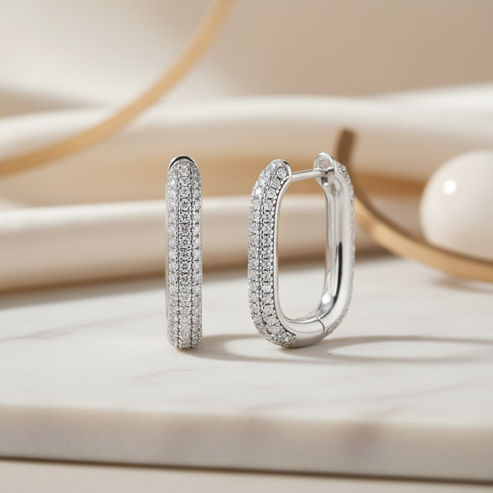 Miss Mimi Square Shape CZ Earrings
