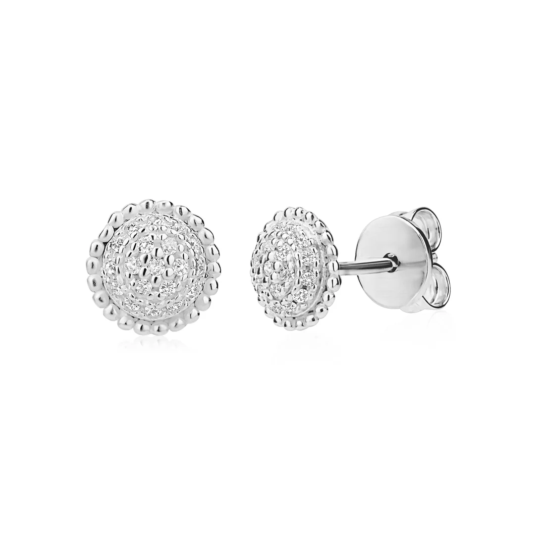 Miss Mimi Round Dew Drop Studs