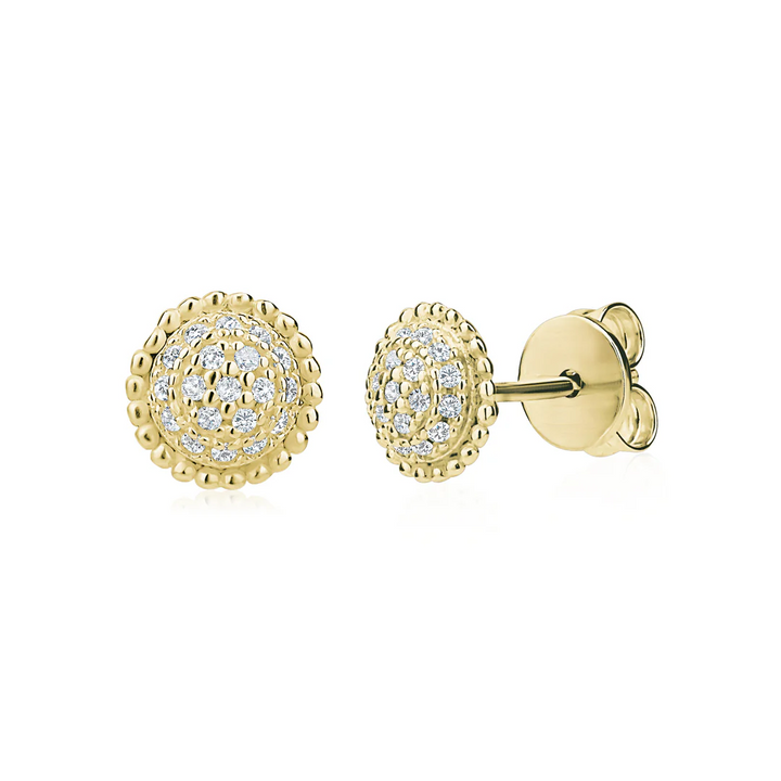 Miss Mimi Round Dew Drop Studs