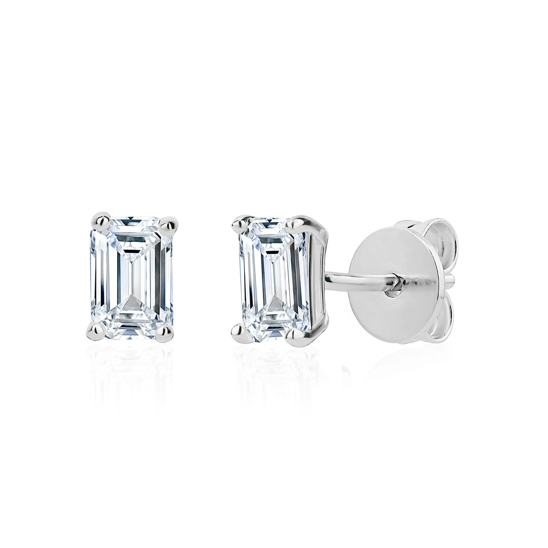 Miss Mimi Emerald Cut Stud Earrings