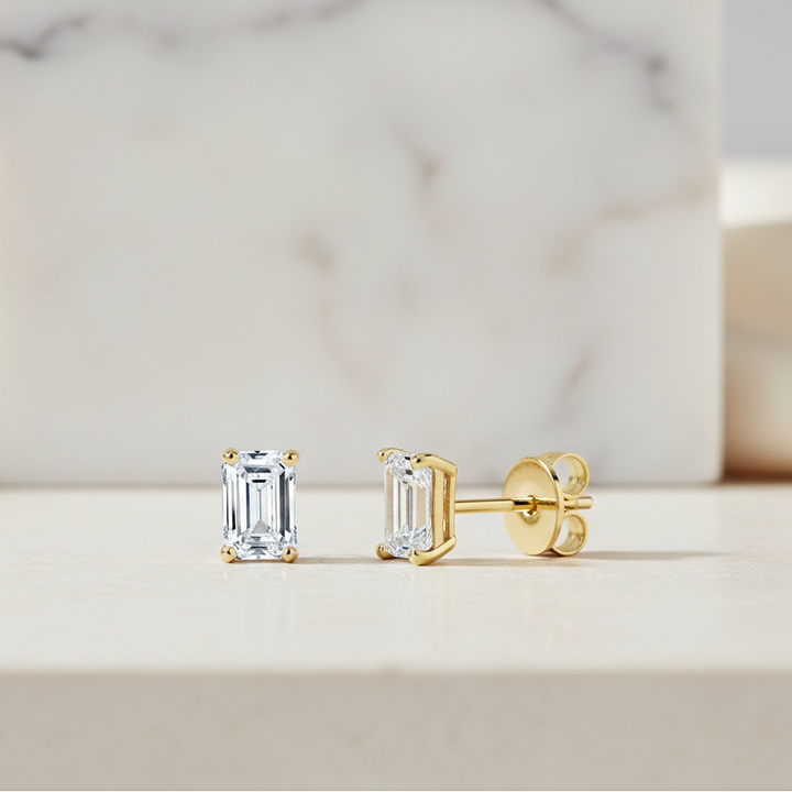 Miss Mimi Emerald Cut Stud Earrings